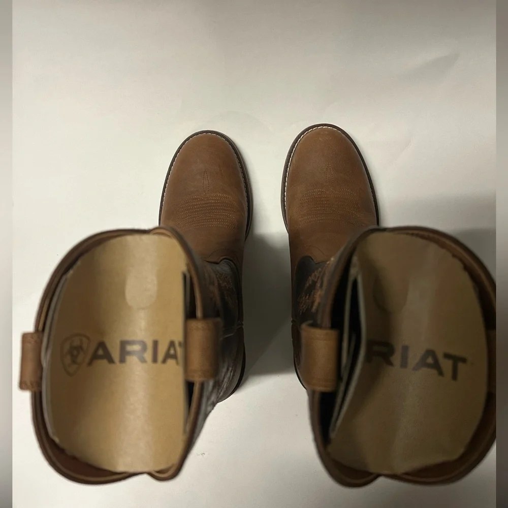 Ariat Men's Brown Sport Stratten Round Toe Cowboy Western Boots - Picture 4 of 10